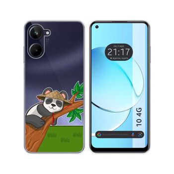 Funda Silicona Transparente Realme 10 4g Diseño Panda Dibujos