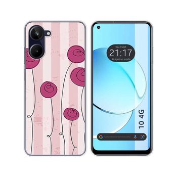 Funda Silicona Realme 10 4g Diseño Flores Vintage Dibujos