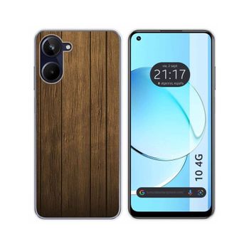 Funda Silicona Realme 10 4g Diseño Madera Dibujos