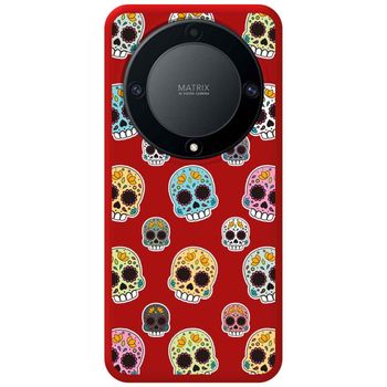 Funda Silicona Líquida Roja Huawei Honor Magic 5 Lite 5g Diseño Catrina Dibujos