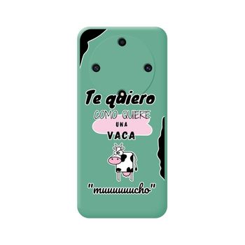 Funda Silicona Líquida Verde Huawei Honor Magic 5 Lite 5g Diseño Vaca Dibujos