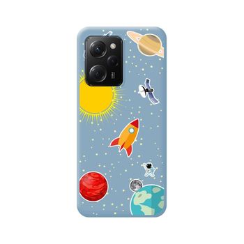 Funda Silicona Líquida Azul Xiaomi Poco X5 Pro 5g Diseño Espacio Dibujos