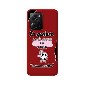 Funda Silicona Líquida Roja Xiaomi Poco X5 Pro 5g Diseño Vaca Dibujos