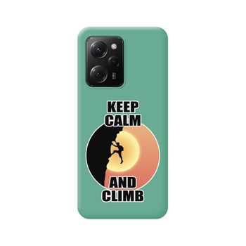 Funda Silicona Líquida Verde Xiaomi Poco X5 Pro 5g Diseño Hombre Escalada Dibujos