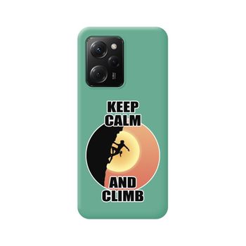 Funda Silicona Líquida Verde Xiaomi Poco X5 Pro 5g Diseño Mujer Escalada Dibujos