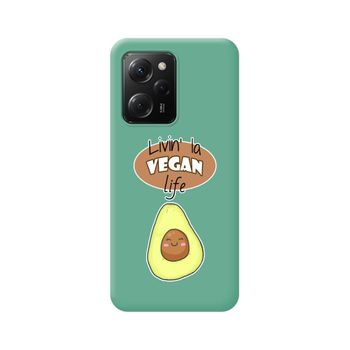 Funda Silicona Líquida Verde Xiaomi Poco X5 Pro 5g Diseño Vegan Life Dibujos