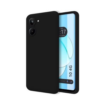 Funda Silicona Líquida Ultra Suave Realme 10 4g Color Negra