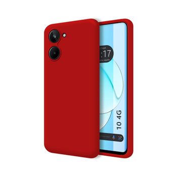 Funda Silicona Líquida Ultra Suave Realme 10 4g Color Roja