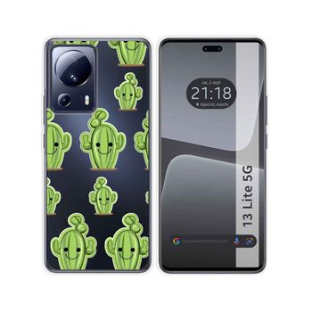 Funda Silicona Transparente Para Xiaomi 13 Lite 5g Diseño Cactus Dibujos