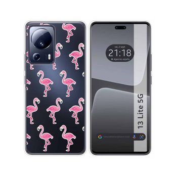 Funda Silicona Transparente Para Xiaomi 13 Lite 5g Diseño Flamenco Dibujos