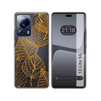 Funda Silicona Transparente Para Xiaomi 13 Lite 5g Diseño Hojas Dibujos