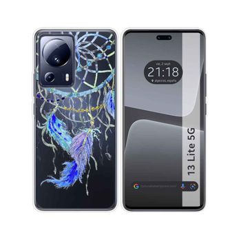 Funda Silicona Transparente Para Xiaomi 13 Lite 5g Diseño Plumas Dibujos