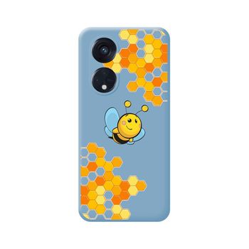 Funda Silicona Líquida Azul Para Oppo Reno 8t 4g Diseño Abeja Dibujos