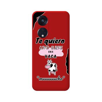 Funda Silicona Líquida Roja Para Oppo Reno 8t 4g Diseño Vaca Dibujos