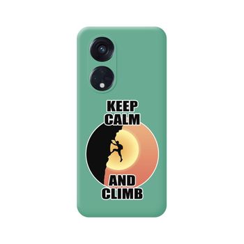 Funda Silicona Líquida Verde Para Oppo Reno 8t 4g Diseño Hombre Escalada Dibujos