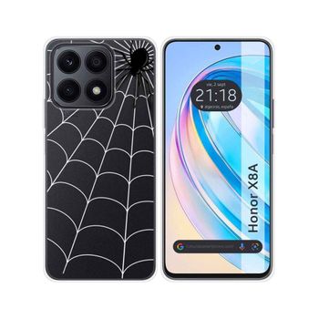 Funda Silicona Transparente Para Huawei Honor X8a Diseño Araña Dibujos