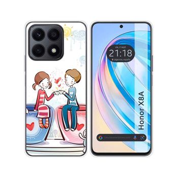 Funda Silicona Para Huawei Honor X8a Diseño Café Dibujos