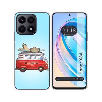 Funda Silicona Para Huawei Honor X8a Diseño Furgoneta Dibujos