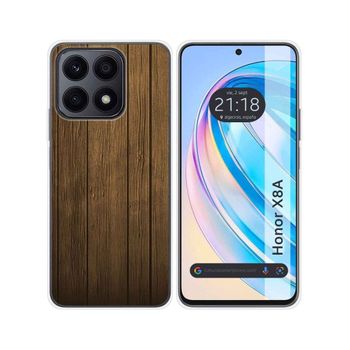 Funda Silicona Para Huawei Honor X8a Diseño Madera Dibujos