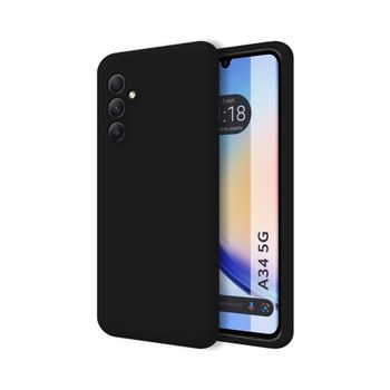 Funda Silicona Líquida Ultra Suave Samsung Galaxy A34 5g Color Negra