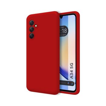 Funda Silicona Líquida Ultra Suave Samsung Galaxy A34 5g Color Roja