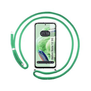 Funda Colgante Transparente Xiaomi Redmi Note 12 5g Con Cordon Verde Agua