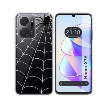 Funda Silicona Transparente Para Huawei Honor X7a Diseño Araña Dibujos