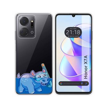 Funda Silicona Transparente Para Huawei Honor X7a Diseño Hipo Dibujos