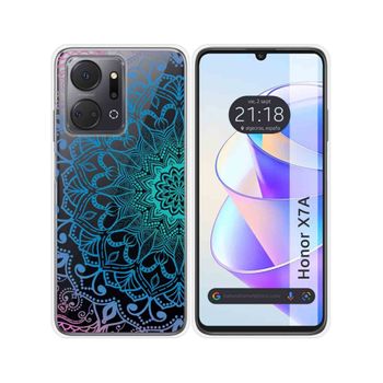 Funda Silicona Transparente Para Huawei Honor X7a Diseño Mandala Dibujos