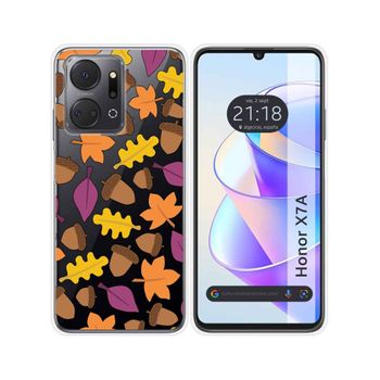 Funda Silicona Transparente Para Huawei Honor X7a Diseño Otoño Dibujos