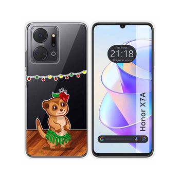 Funda Silicona Transparente Para Huawei Honor X7a Diseño Suricata Dibujos