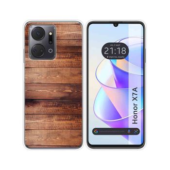 Funda Silicona Para Huawei Honor X7a Diseño Madera 02 Dibujos