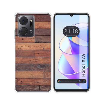 Funda Silicona Para Huawei Honor X7a Diseño Madera 03 Dibujos