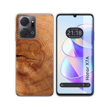 Funda Silicona Para Huawei Honor X7a Diseño Madera 04 Dibujos