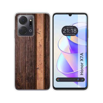 Funda Silicona Para Huawei Honor X7a Diseño Madera 05 Dibujos