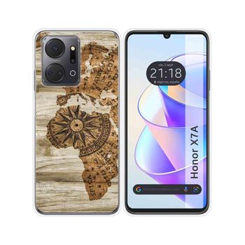 Funda Silicona Para Huawei Honor X7a Diseño Madera 07 Dibujos