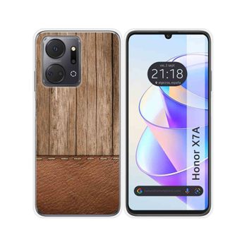 Funda Silicona Para Huawei Honor X7a Diseño Madera 09 Dibujos