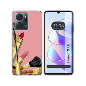 Funda Silicona Para Huawei Honor X7a Diseño Brochas Dibujos