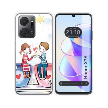 Funda Silicona Para Huawei Honor X7a Diseño Café Dibujos