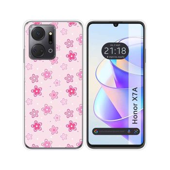 Funda Silicona Para Huawei Honor X7a Diseño Flores Dibujos