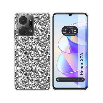 Funda Silicona Para Huawei Honor X7a Diseño Letras Dibujos