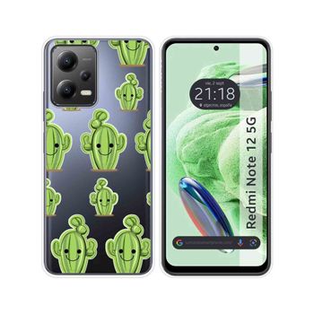 Funda Silicona Transparente Para Xiaomi Redmi Note 12 5g Diseño Cactus Dibujos