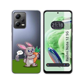 Funda Silicona Transparente Para Xiaomi Redmi Note 12 5g Diseño Conejo Dibujos