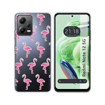 Funda Silicona Transparente Para Xiaomi Redmi Note 12 5g Diseño Flamenco Dibujos