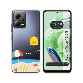 Funda Silicona Transparente Para Xiaomi Redmi Note 12 5g Diseño Playa Dibujos