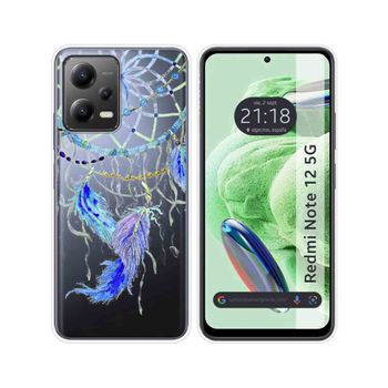 Funda Silicona Transparente Para Xiaomi Redmi Note 12 5g Diseño Plumas Dibujos