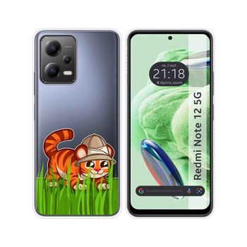 Funda Silicona Transparente Para Xiaomi Redmi Note 12 5g Diseño Tigre Dibujos