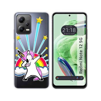 Funda Silicona Transparente Para Xiaomi Redmi Note 12 5g Diseño Unicornio Dibujos