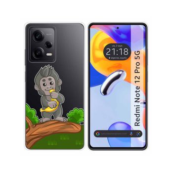 Funda Silicona Transparente Para Xiaomi Redmi Note 12 Pro 5g Diseño Mono Dibujos