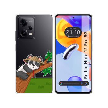 Funda Silicona Transparente Para Xiaomi Redmi Note 12 Pro 5g Diseño Panda Dibujos